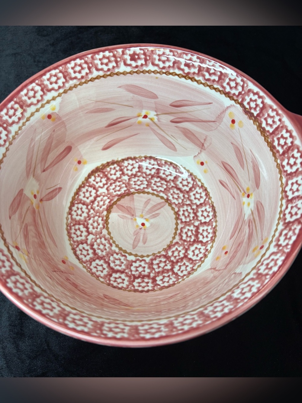 Temp- Tations Old World Cranberry Handled Round Serving Bowl - Picture 3 of 6